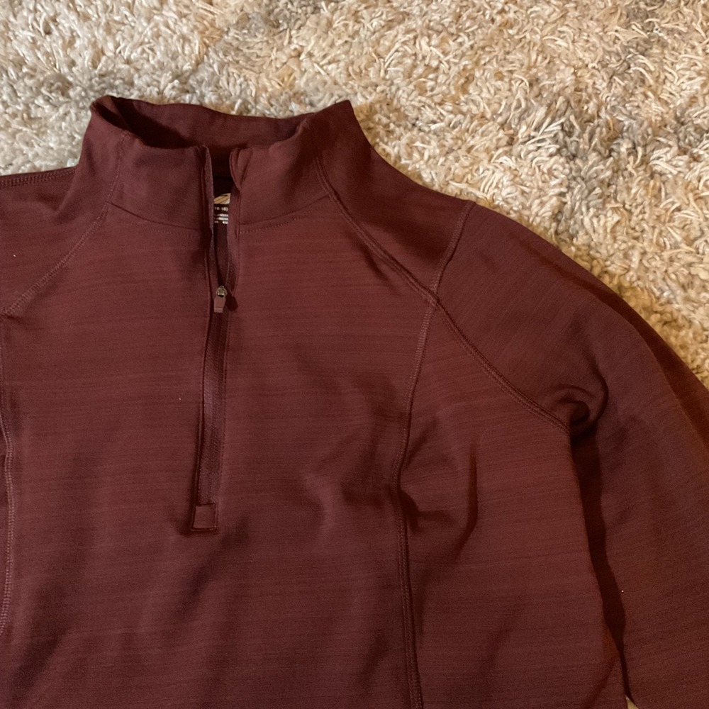 Avia Womens Brown Quarter Zip Long Sleeve Athletic Top XL